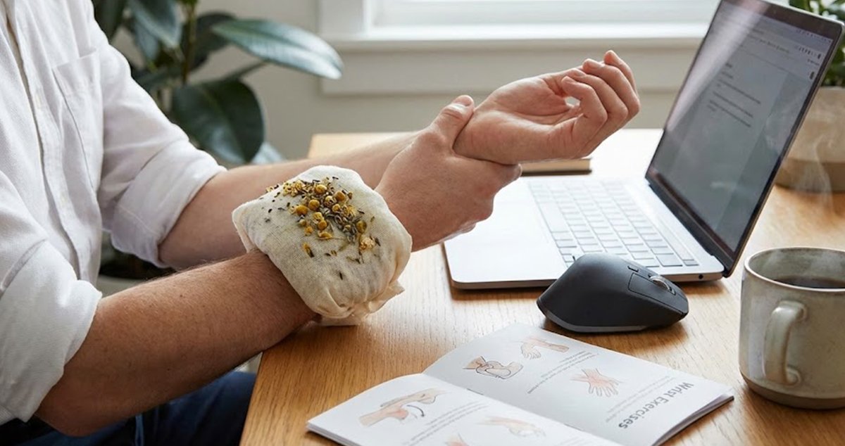 Carpal Tunnel Support: Herbal Compresses and Wrist Exercises for Office Workers